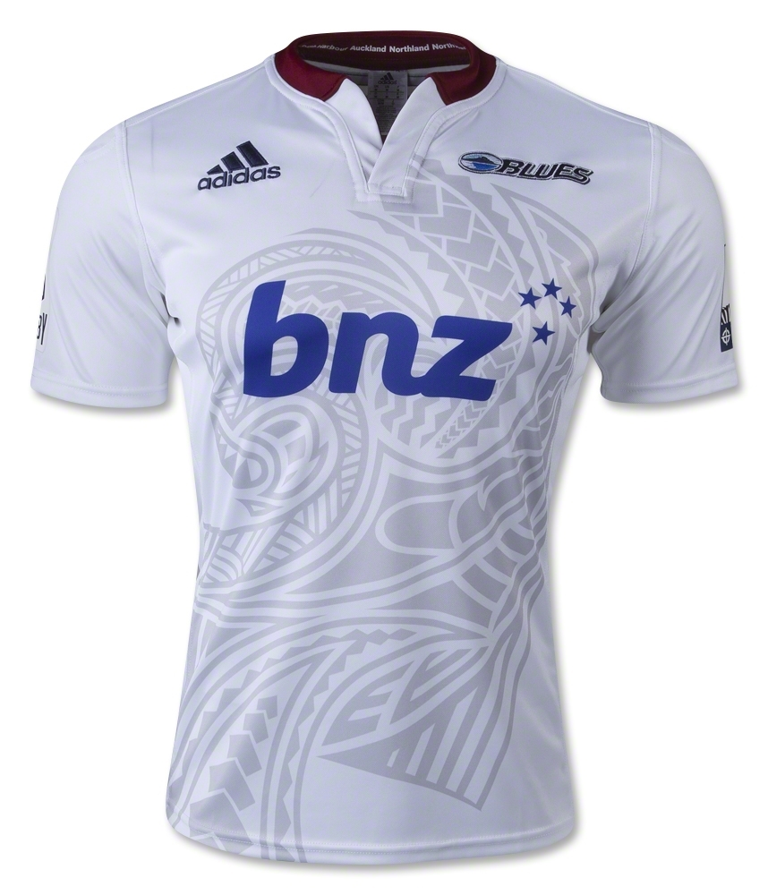 Blues Super Rugby Away Jersey 2023 by Adidas | Medium | White/Blue