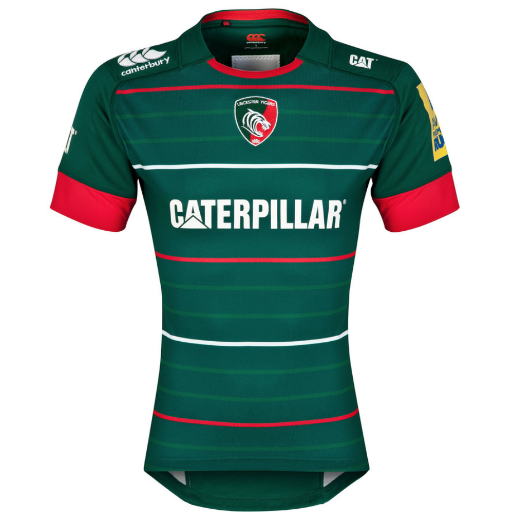MEN'S RUGBY UNION LEICESTER TIGERS 2013/2014 AWAY SHIRT JERSEY MAILLOT SIZE  L
