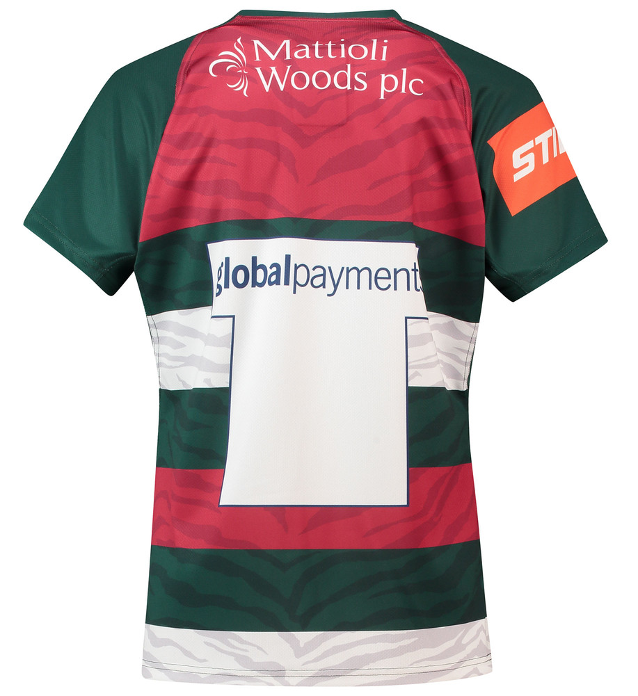 Kukri Mens Leicester Tigers Alternate Rugby Shirt Short Sleeve Breathable 